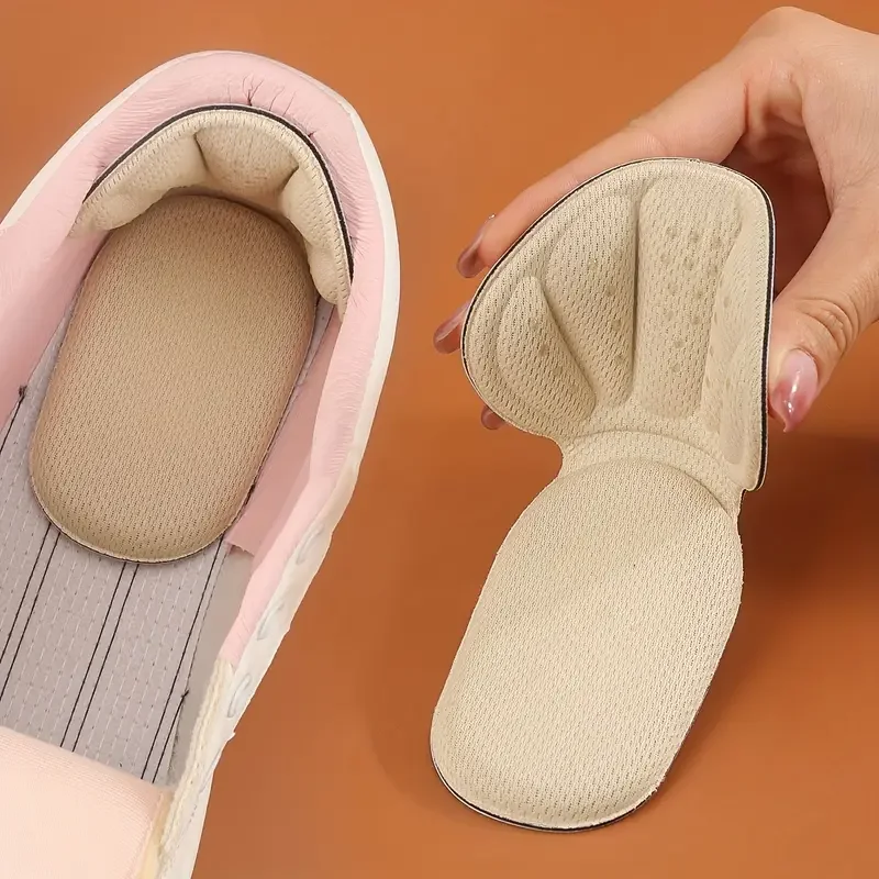 1 Pair Soft TPE Heel Cushions - Anti-Slip Grips for Shoe Fit & Height Boost, Breathable Cuttable Insoles