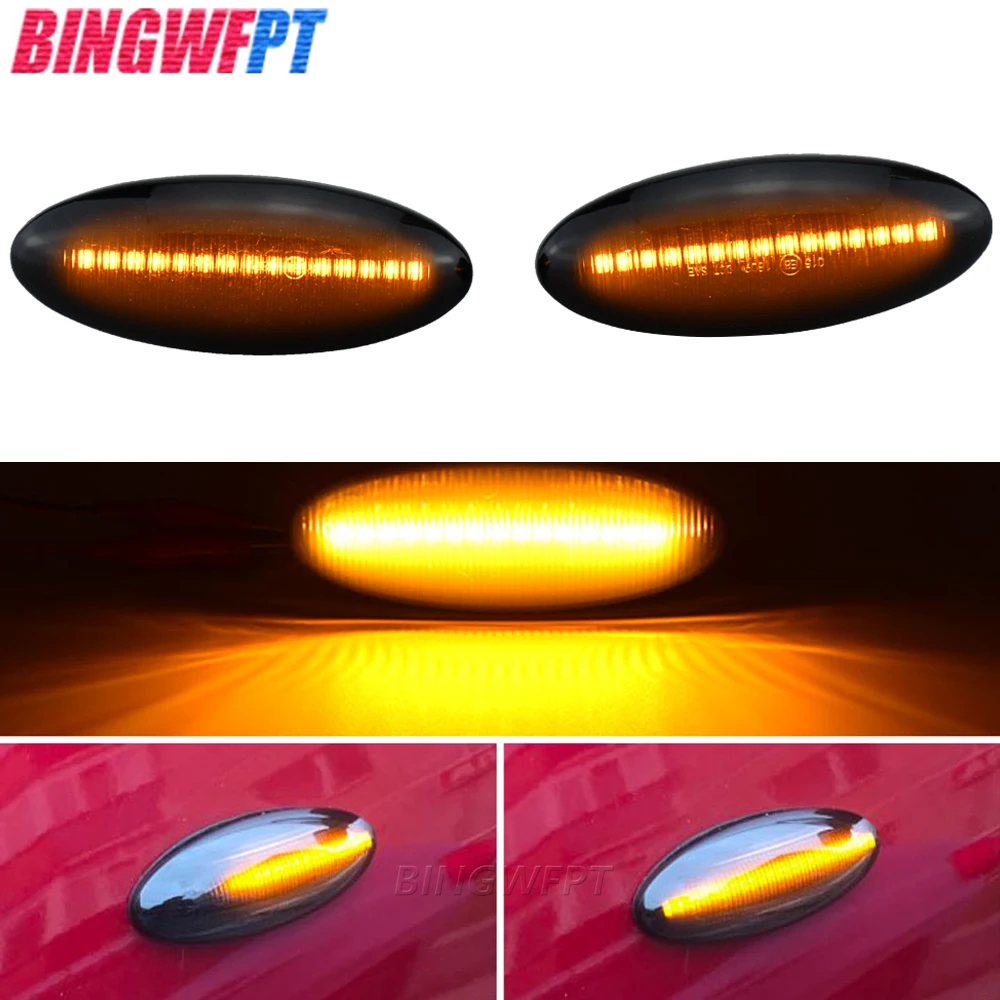 2pcs For Toyota Yaris Vitz XP90 RAV4 XA30 MK3 Auris E150 LED Dynamic Turn Signal Light Flowing Water Side Marker Indicator Light