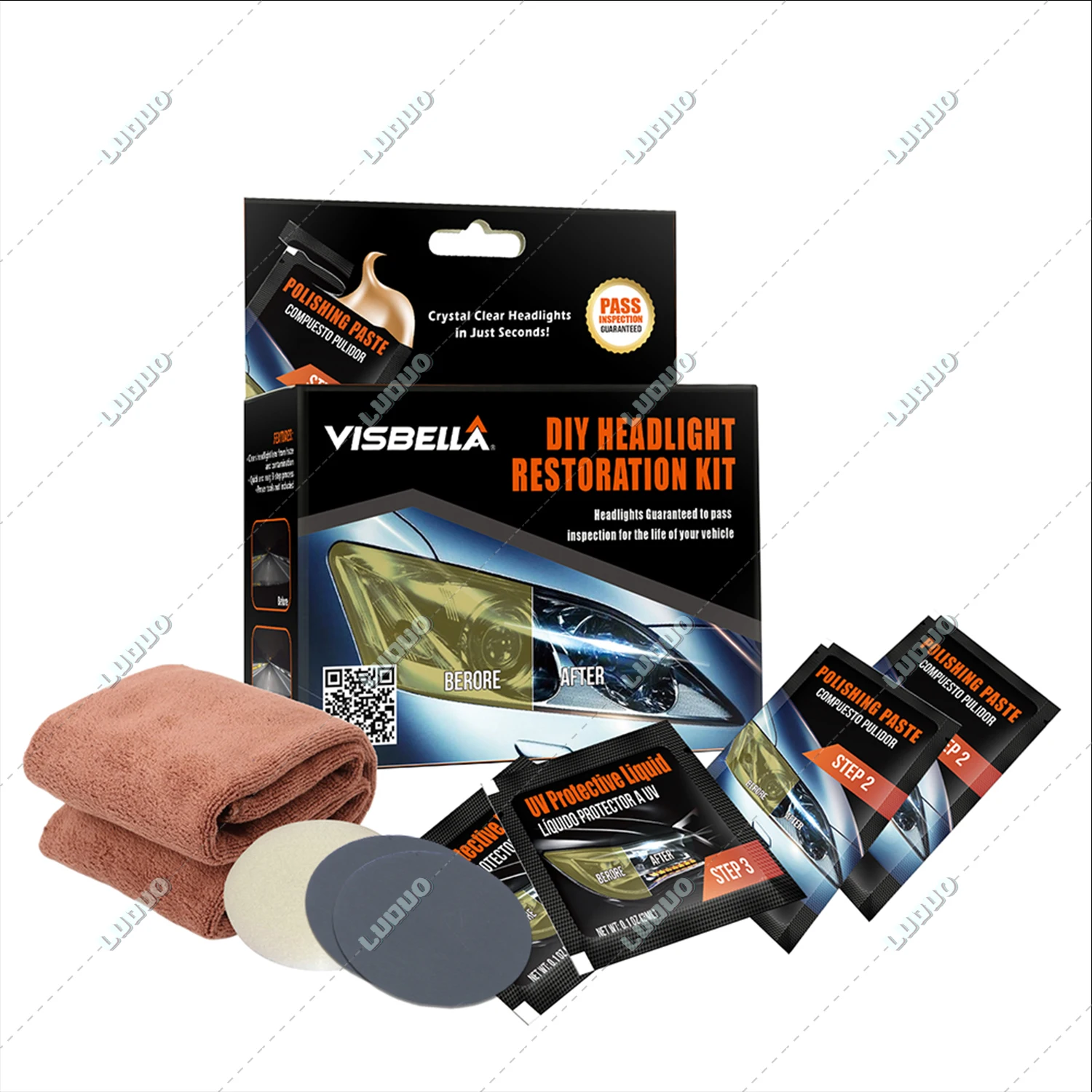 

DIY Car Headlight Polish Restoration Kit Lamp Polishing Cleaning Paste Anti-Scratch Coat Repair Refurbished Restorer Auto Care