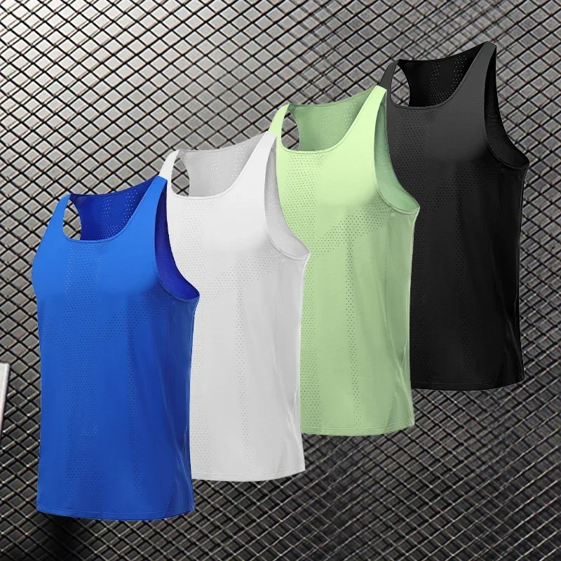 

Men Leisure Sleeveless T-shirt Basketball Activewear Fitness Workout Sleeveless Tank Breathable and Quick-drying Running Top