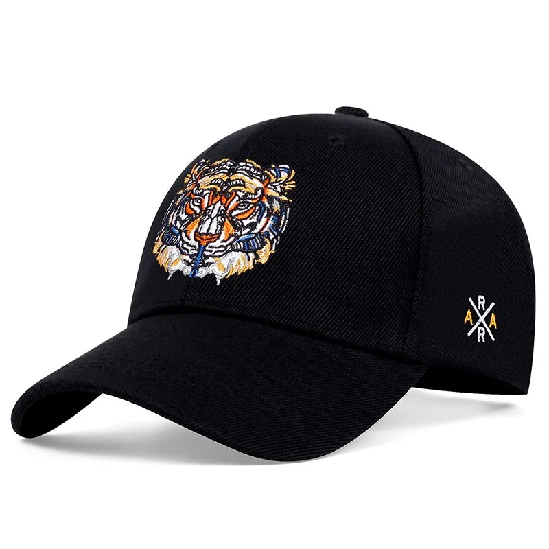 Unisex Animal Tiger Embroidery Baseball Caps Spring and Summer Outdoor Adjustable Casual Hats Sunscreen Hat