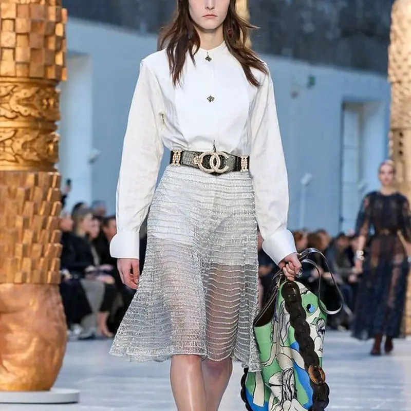 موضة حجر الراين حزام خصر مرن المرأة الكورية تنوعا فستان الديكور ملحق واسعة مشد للخصر كريستال تمتد #3