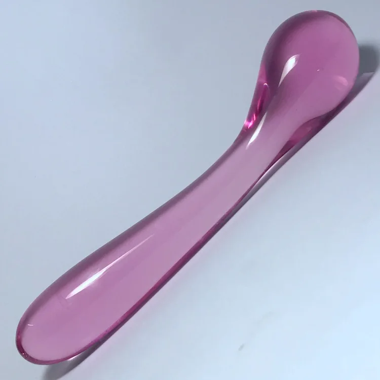 Pink Glass Dildo Pyrex Transparent Wand Prostate Massager Crystal Long Anal Plug Benwa Adult Toys for Women