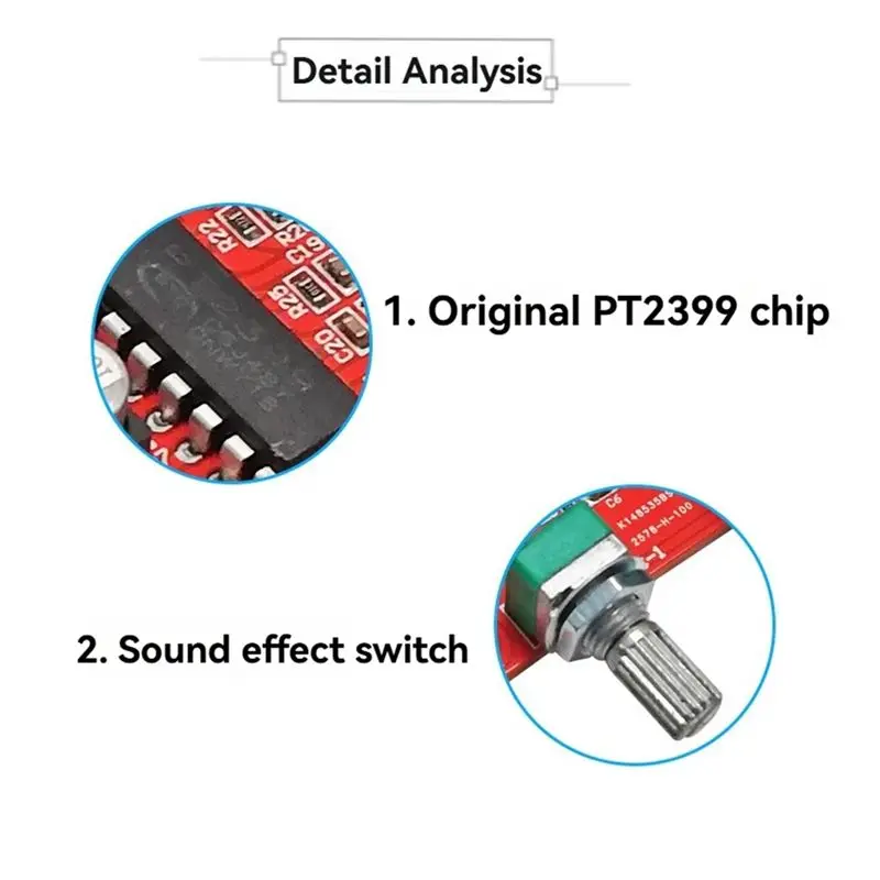 AA08-DC 7-24V Microphone Amplifier Board PT2399 Digital Microphone Amplifier Board Karaoke Plate Reverb view 5