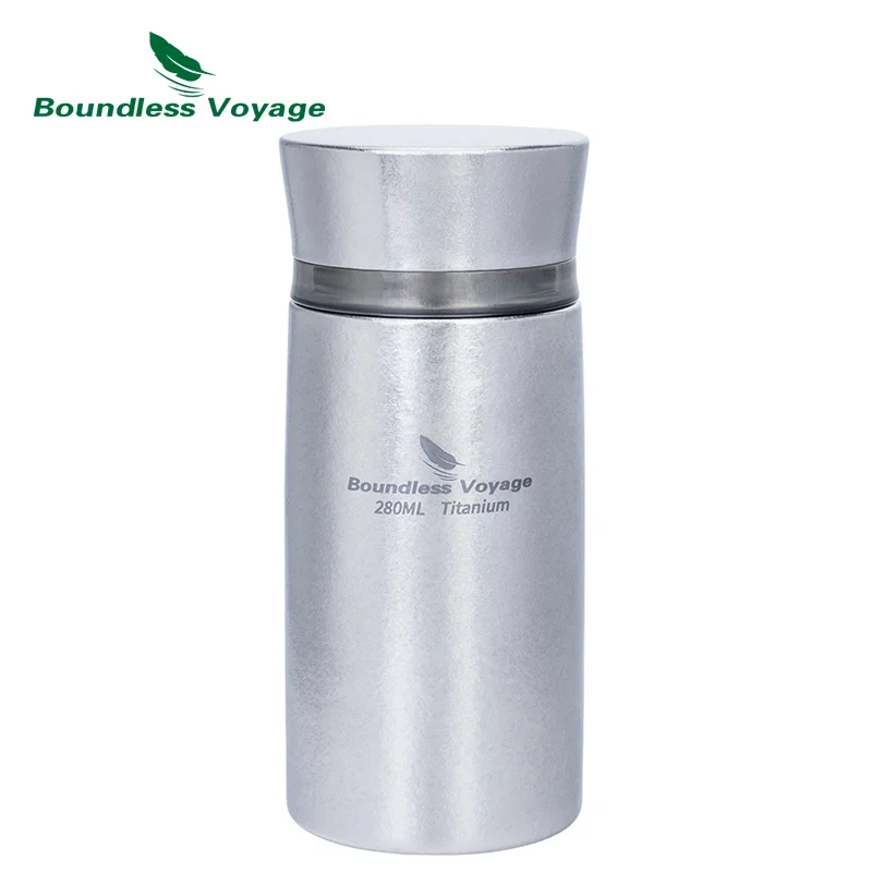 

Boundless Voyage 280ml Titanium Vacuum Flask Insulated Bottle Portable Car Travel Coffee Tea Cup Keeps Hot or Cold Lightweight