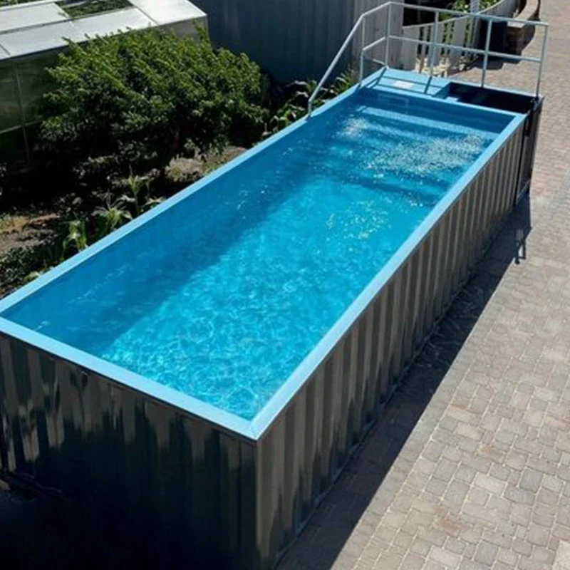 New 20Ft 40Ft Container Swimming Pool Glass Window Free Customized Design Outdoor Large Container Pool  for Sale