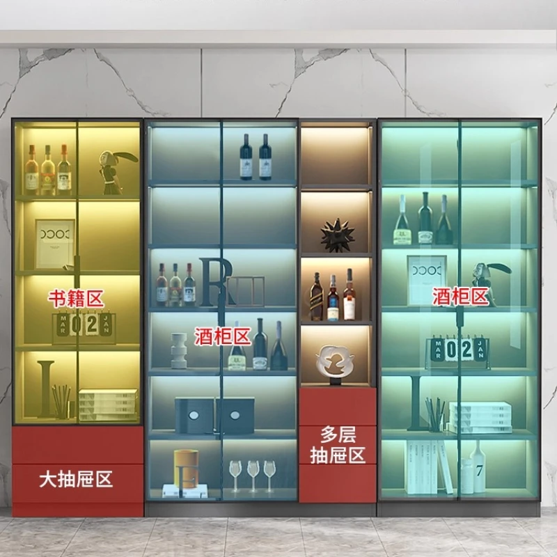 ガラス扉付きのキュリオキャビネット、コーヒーバー、ビュッフェキャビネット、白いヴィトリーナ、ガラスディスプレイ、ディスプレイショーケース、木製ワインセラー