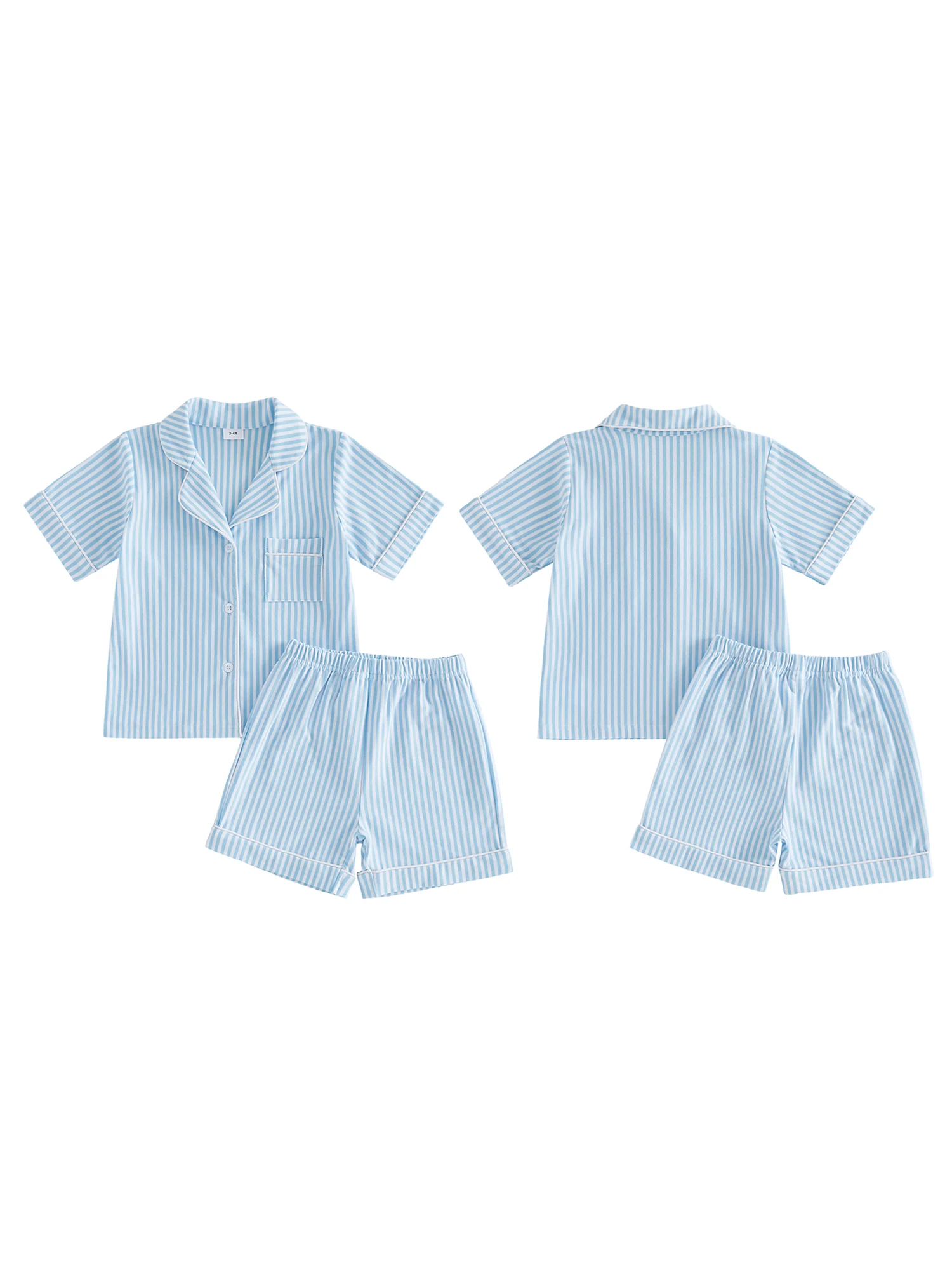 

Adorable Baby Girl Pajama Set with Cute Animal Print Short Sleeve Button Down Top and Matching Shorts for a Cozy Summer