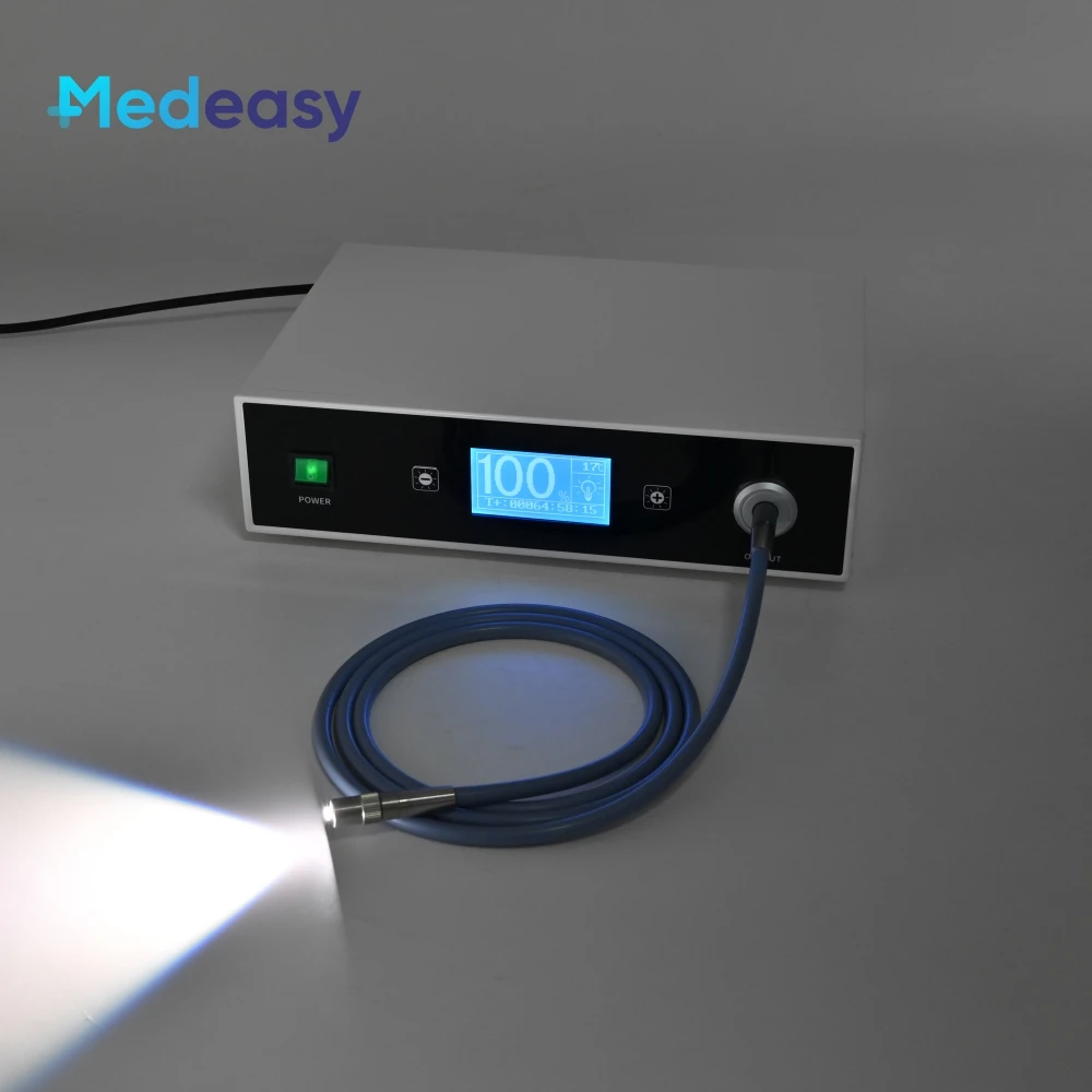 New Type 100W Medical Led Cold Light Source with 1.8m Fiber Optic Cable for ENT Laparoscopy Urology