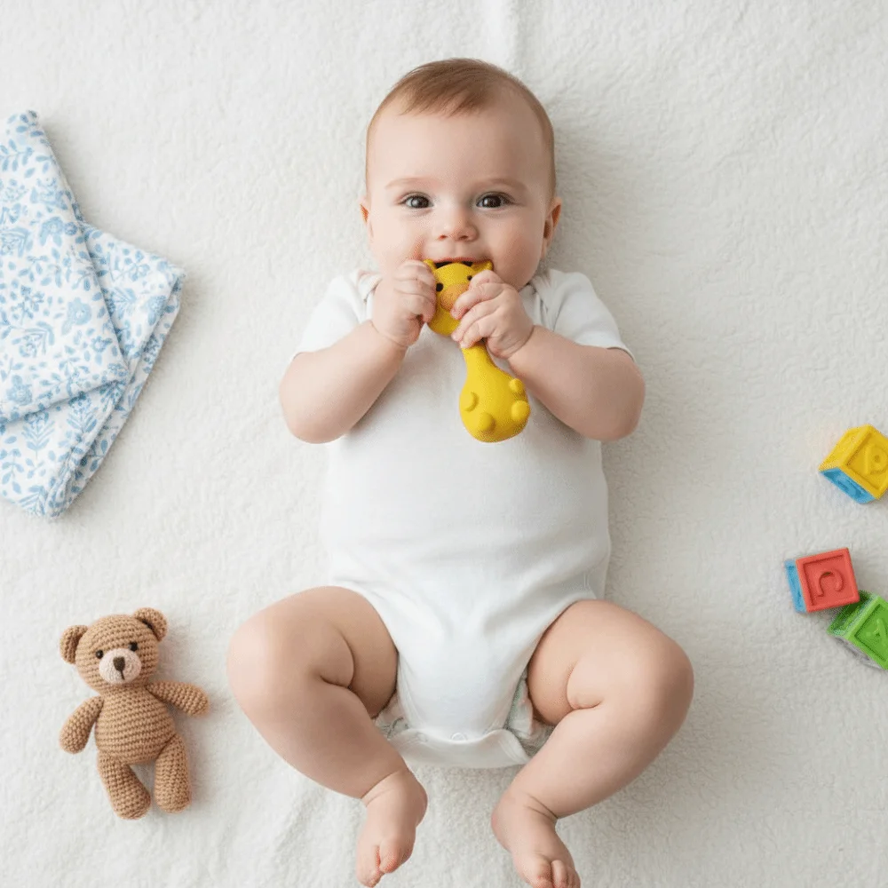 

Food-Grade Silicone Baby Silicone Rattle Teether Easy Grip Rubber Material Baby Silicone Teether Cartoon Shape Anti Bite