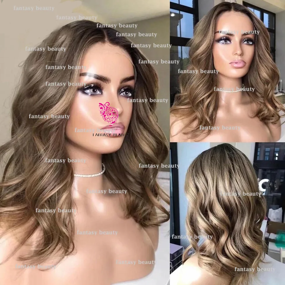 

Ombre wig Brown women's loose wave wigs comfortable glueless women's wigs Beautiful 360 Transparent HD Lace wigs 100% human hair