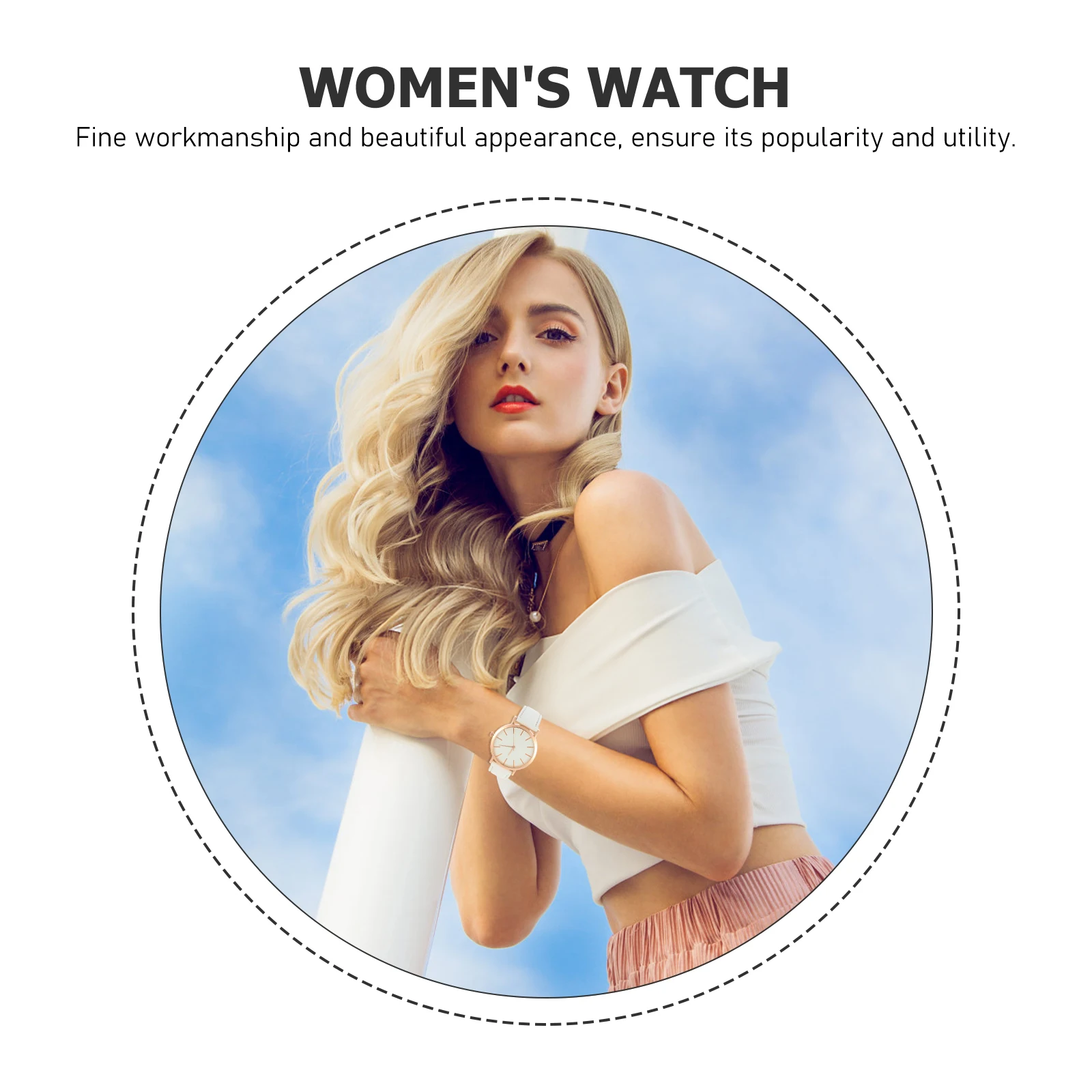 

Quartz Watches for Women Minimalist White Fashion Bracelet Wrist Watch Comfortable Strap Student Casual Wear Accessories