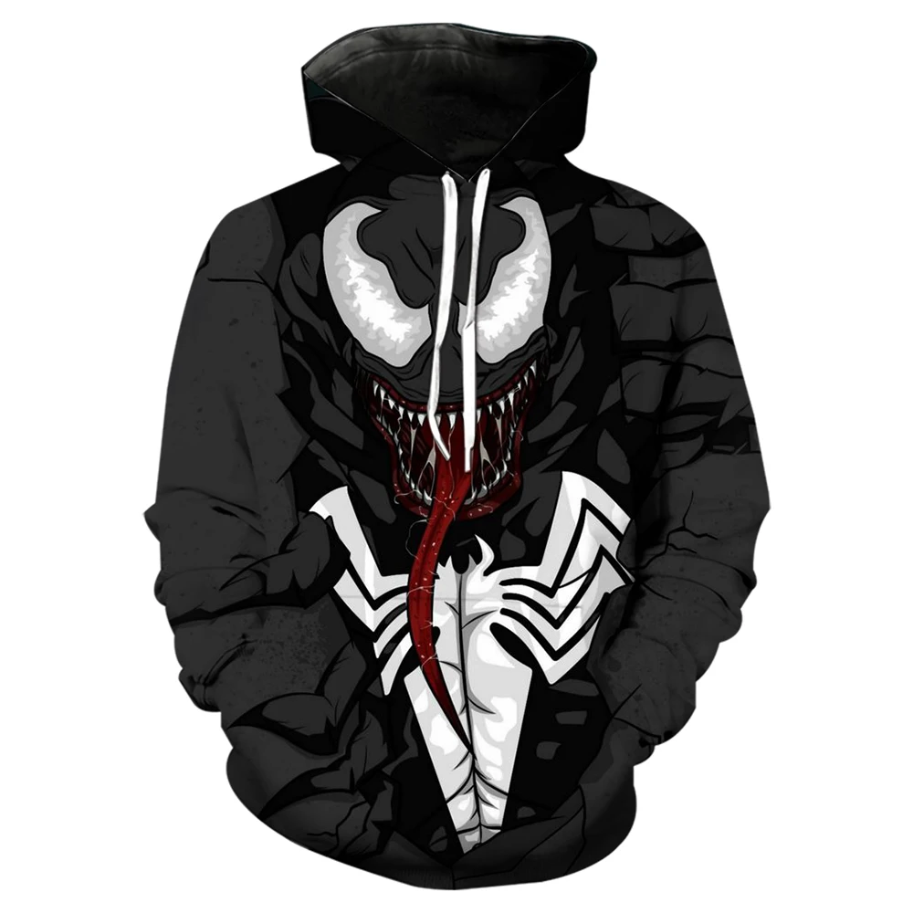 Marvel Super Hero Series Venom 3D Printed Men\'s Hoodie Coat Outdoor Travel Sportswear Casual Men\'s Fashion Sweater