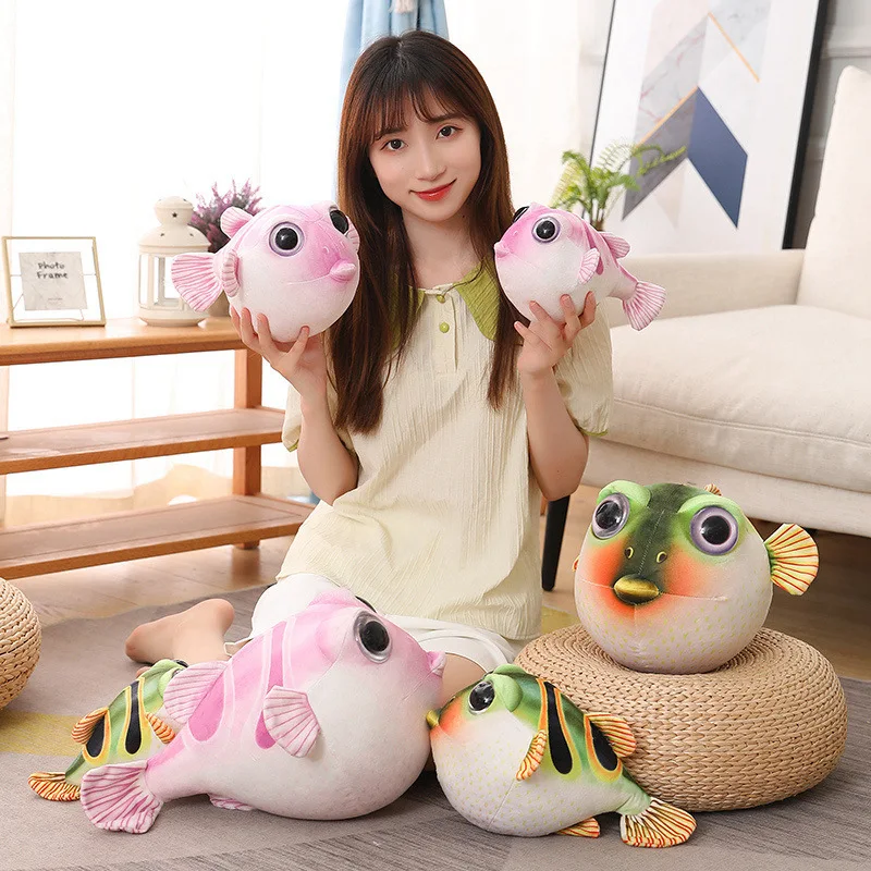 

Hot Real Life Pufferfish Plush Toy Simulation Sea Animals Puffers Stuffed Toys Soft Aquarium Fish Dolls Christmas Gifts Kids