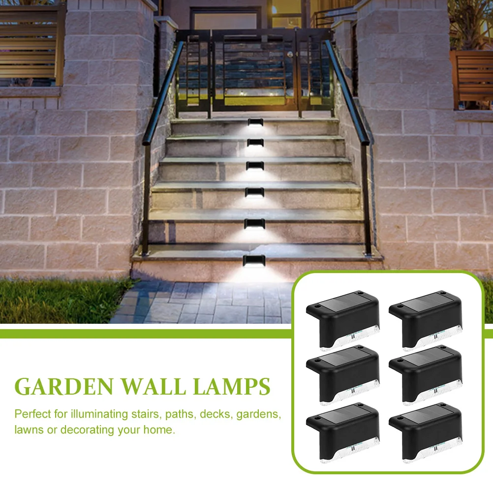 

6 шт. солнечные фонари для наружного забора, уличные водонепроницаемые фонари, ступеньки на открытом воздухе