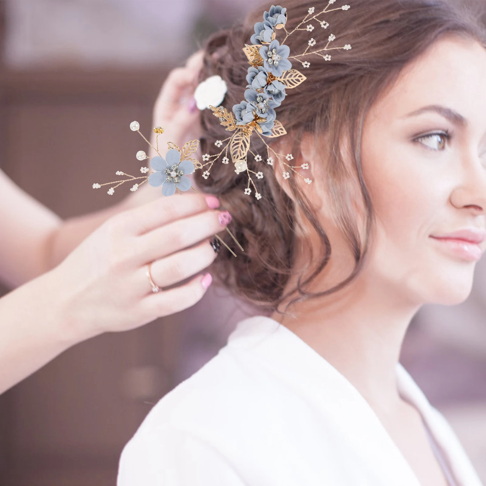 

3 Pcs Rhinestones Hair Hairpin Suit Bridal Accessories Wedding Hairpiece for Bridesmaid