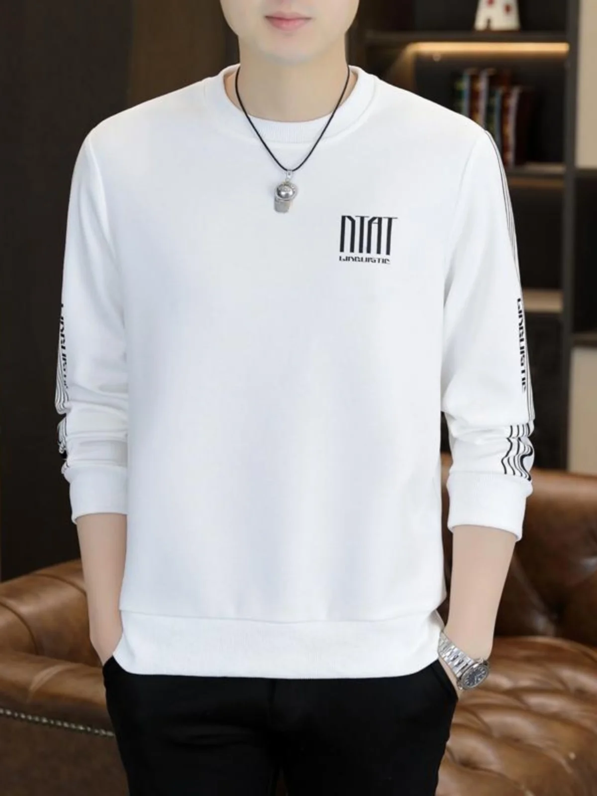 

Men's Sweatirt Spring Autumn Long Sve Hoodie Casual Comfortable Loose Fit Cotton Polyester Blend round Ne T-irt