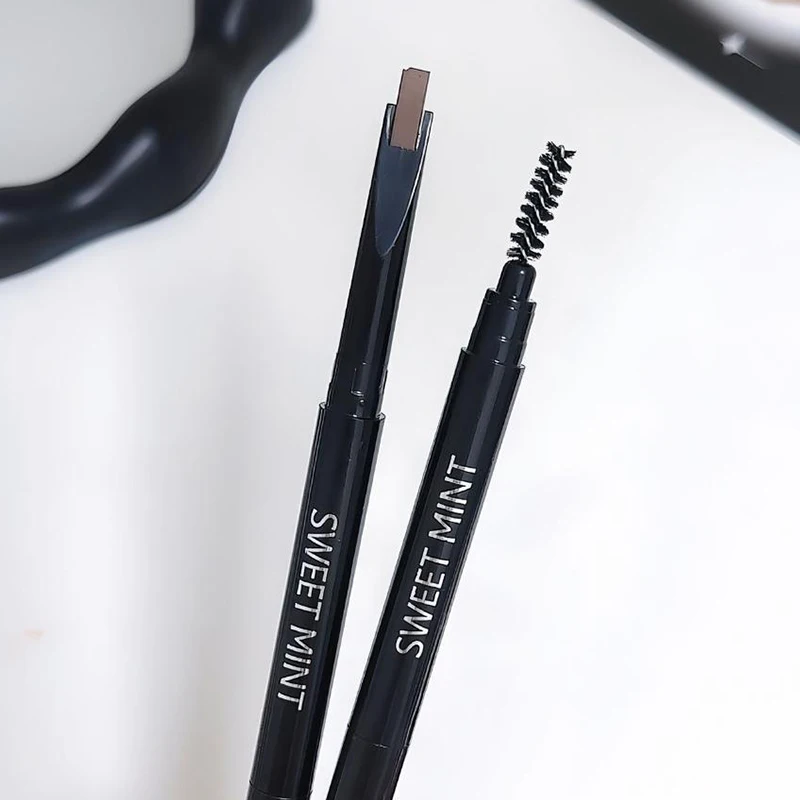 Crayon à sourcils Double tête 2 en 1, naturel, longue durée, imperméable, résistant à la sueur, maquillage pour les yeux, Kit cosmétique pour débutants