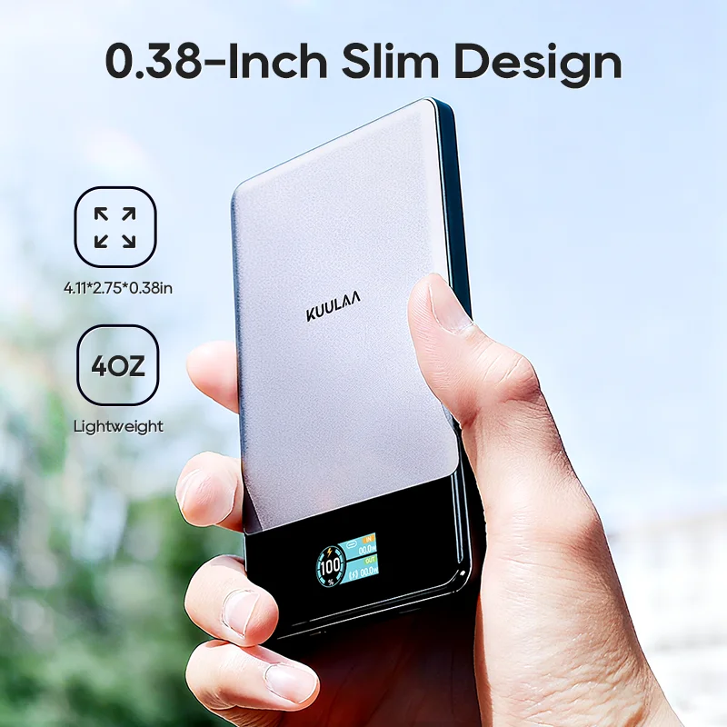 Banco de Energía Magnético KUU - Power Bank Slim reseña y precio