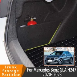 Auto Accessories For Mercedes Benz GLA H247 2020~2023 2021 2022 Organizer Trunk Side Partition Trunk Interior Storage Box Parts
