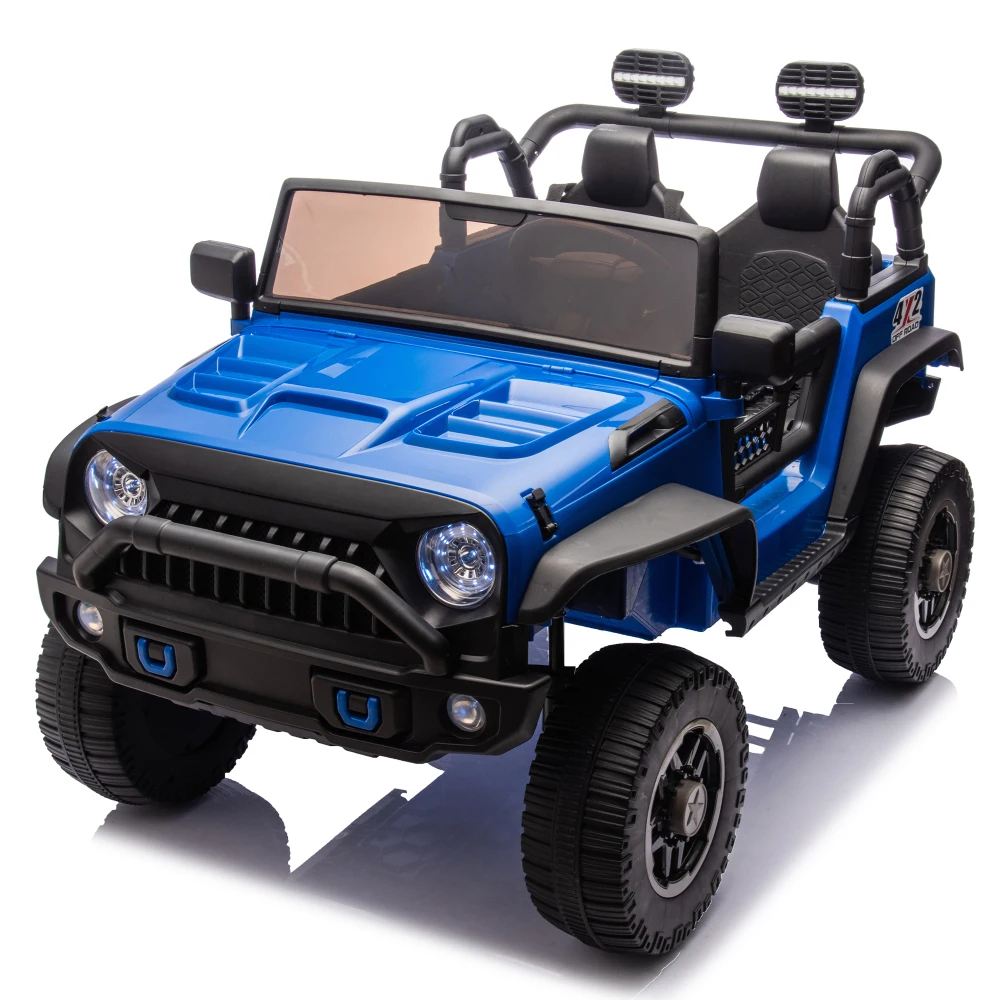 24V Two Seater Kids Ride-On Truck Car, LED Lights, Music, Bluetooth, Suitable for Children 3+ Electric Car for Kids