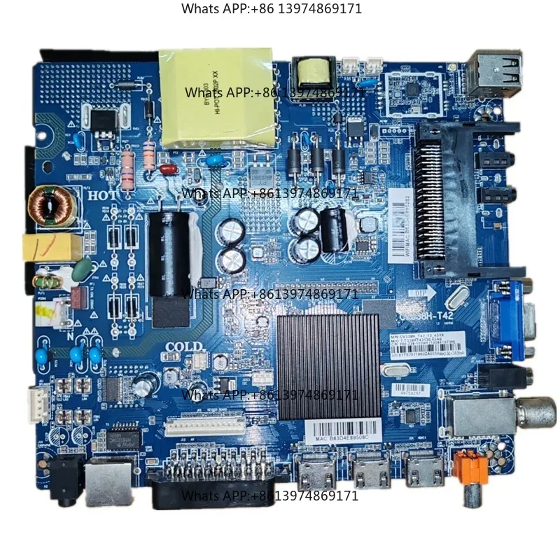 CV338H-T42  CV338H-T42-13-45x8 three in one WiFi network TV motherboard for 44x2v-50x2v 420ma 1920x1080 resolution
