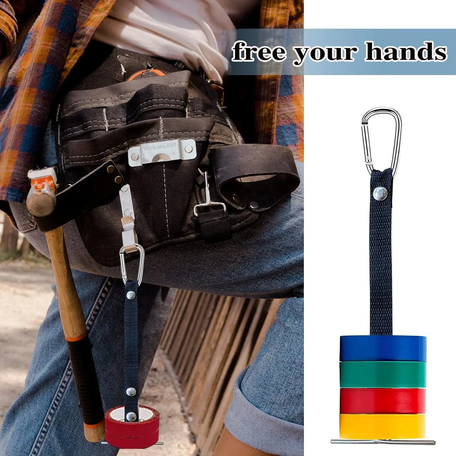 1/4pcs Electrical Tape Holder Adjustable Waist Hanging Hook Heavy Duty Universal for Tool Belt Bag Accessories Electrician Pouch