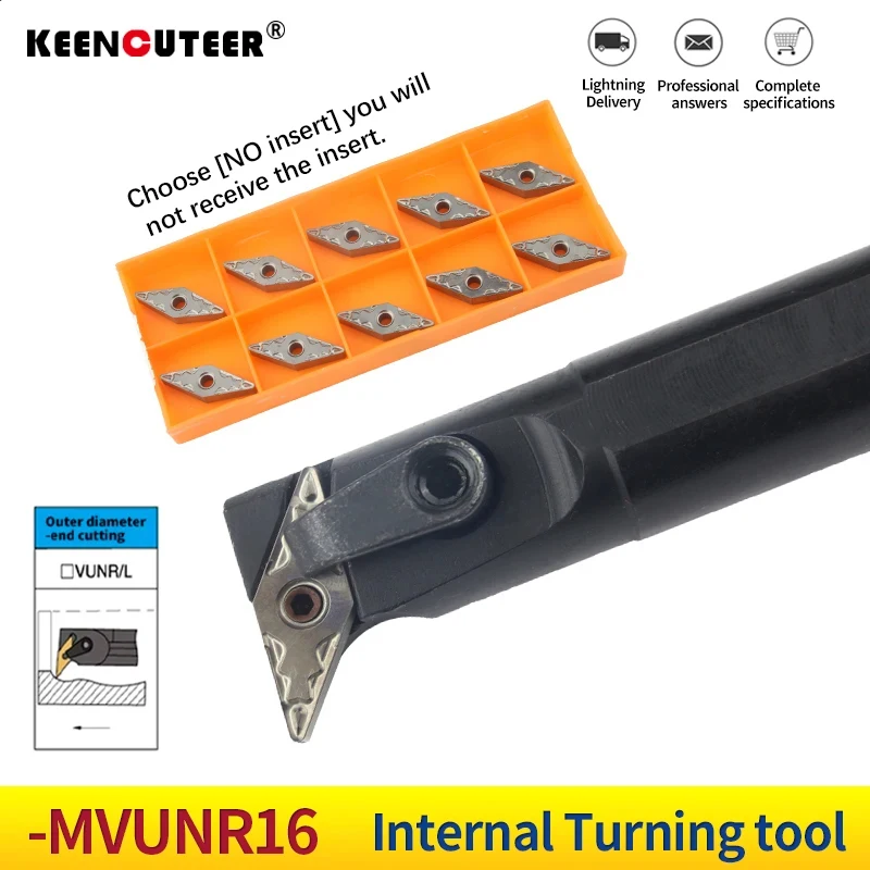 1pc S20R-MVUNR16 S25S-MVUNR16 Internal Turning Tool Holder VNMG16 Carbide Inserts Lathe Bar CNC Cutting Tools Set
