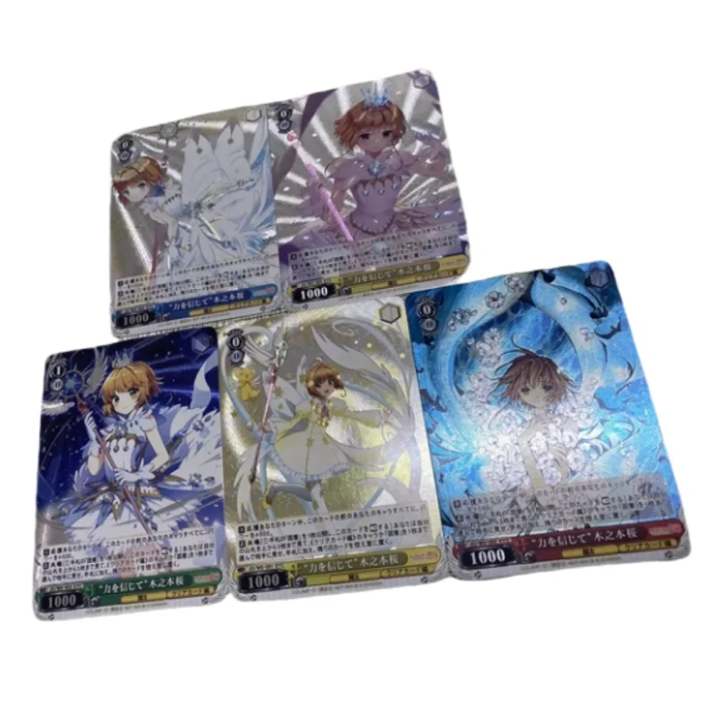 DIY Cardcaptor Sakura Original Series Set 5pcs KINOMOTO SAKURA WS Rough flash card Anime peripheral collection card gift