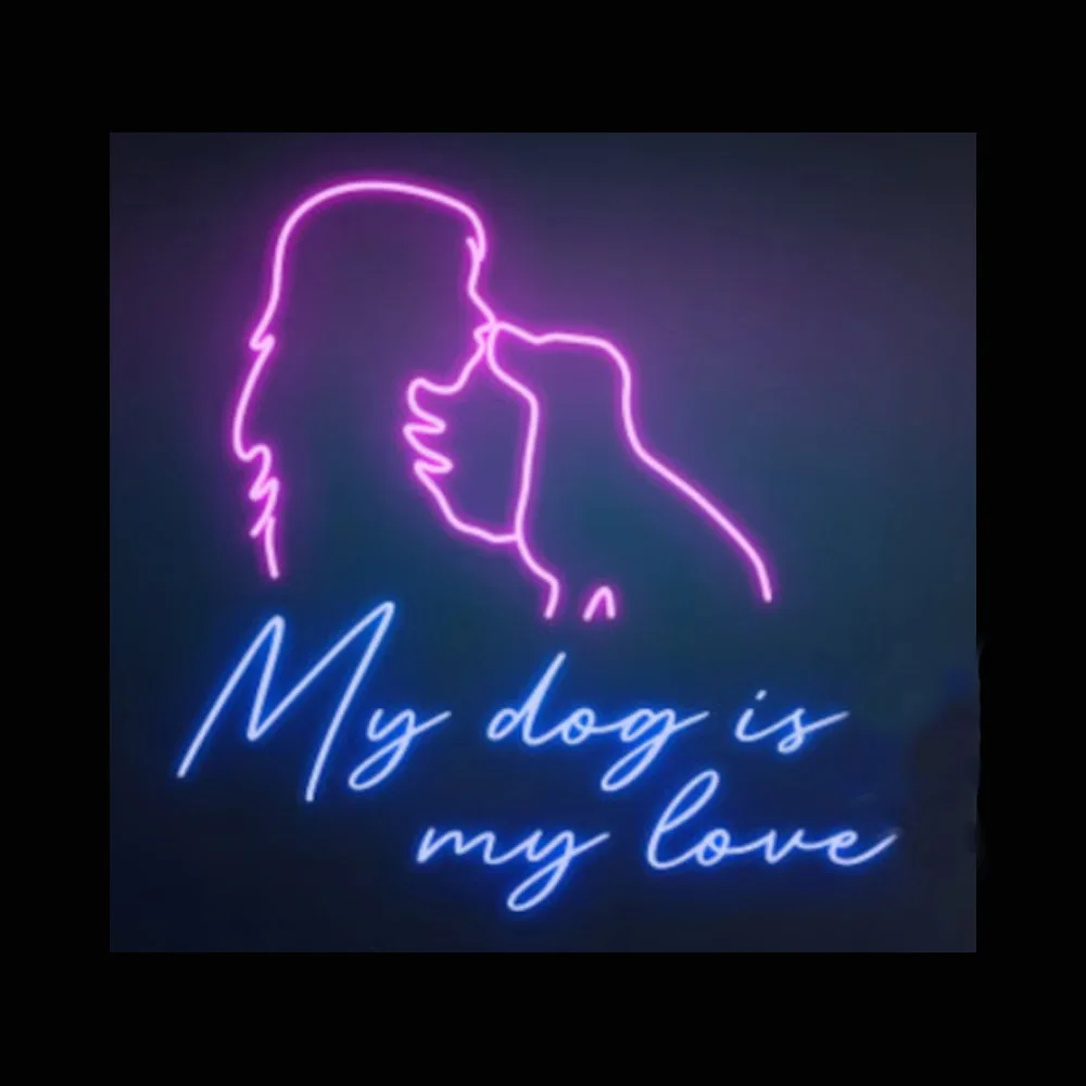 

My Dog Is My Love Girl Neon светильник Sign Custom ручной работы Real лампа в виде стеклянной трубки домашний декор для комнаты лампа-дисплей художественный Подарок 17 "X17"