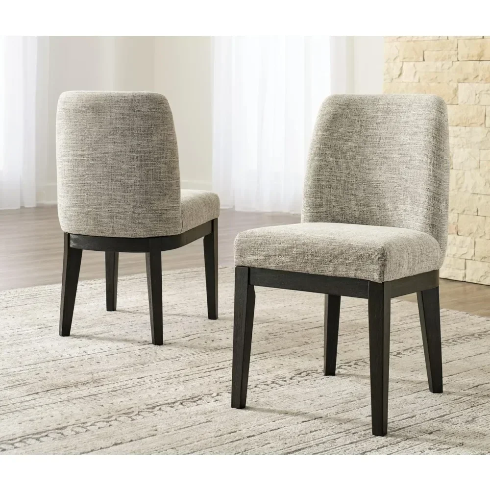 Traditional Upholstered Dining Chair Set of 2 Dark Brown Individual Armchair Portable Folding Kitchen Chairs Room