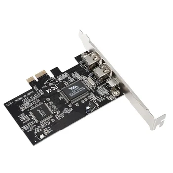 Tarjeta de Expansión PCI-E de 3 Puertos 1394a 1394b Firewire, 2 x 6 Pines + 1 x 4 Pines para PC de Escritorio, Velocidades de Transferencia de Datos de 800, 400, 200, 100 Mbps 1