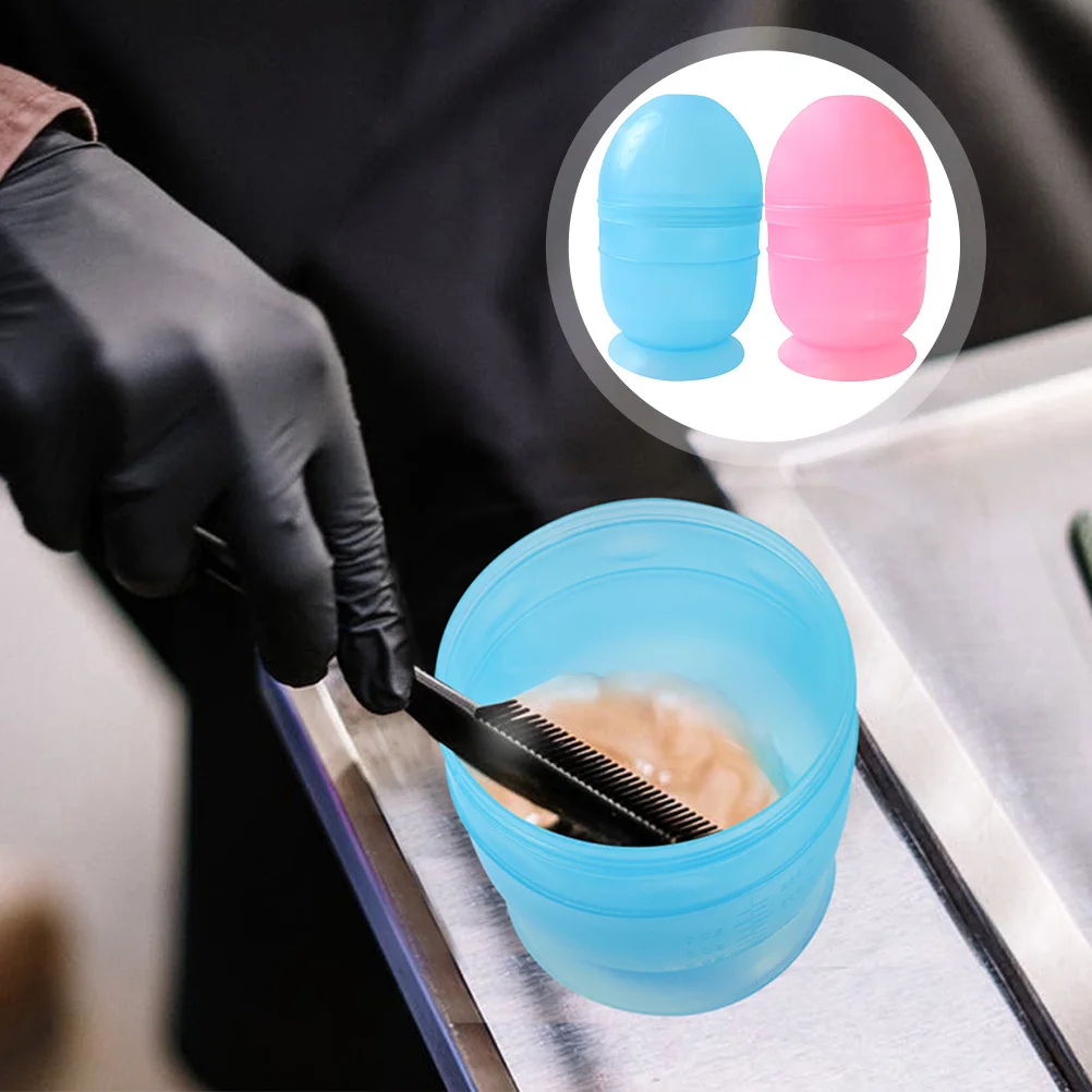 2 pezzi Ciotola per tinture per capelli Bilancia Shake Cup Miscelazione Tazze di vernice Prodotto per la cura Ciotole per colori Colorazione in plastica Tinta Dying Shaker