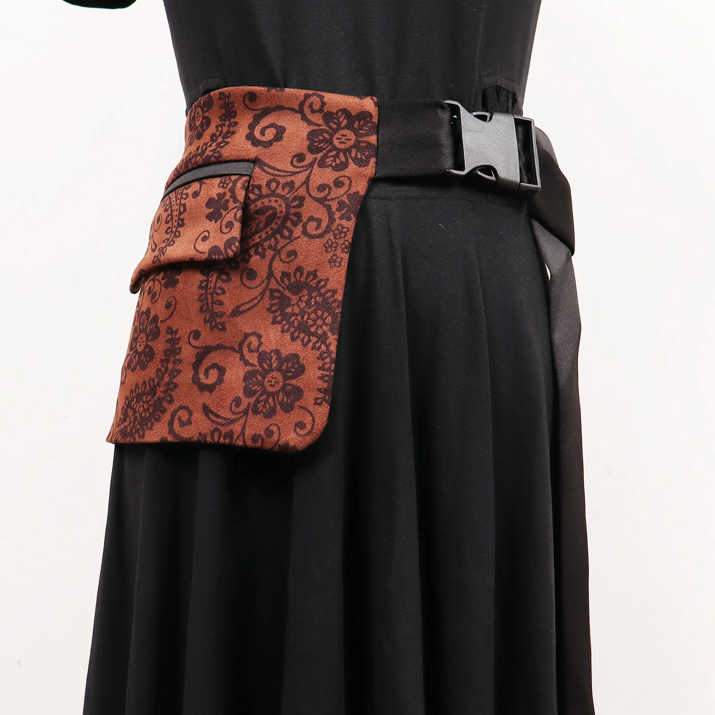 Women's runway fashion brown fabric Cummerbunds female Dress coat Corsets Waistband Belts decoration wide belt
