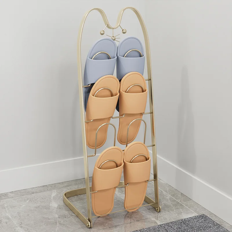 

Nice Indoor Wall Hanging Multi-Functional Shoe Storage Entry Slippers Rack Bathroom Perforation-Free Iron Drying Organization