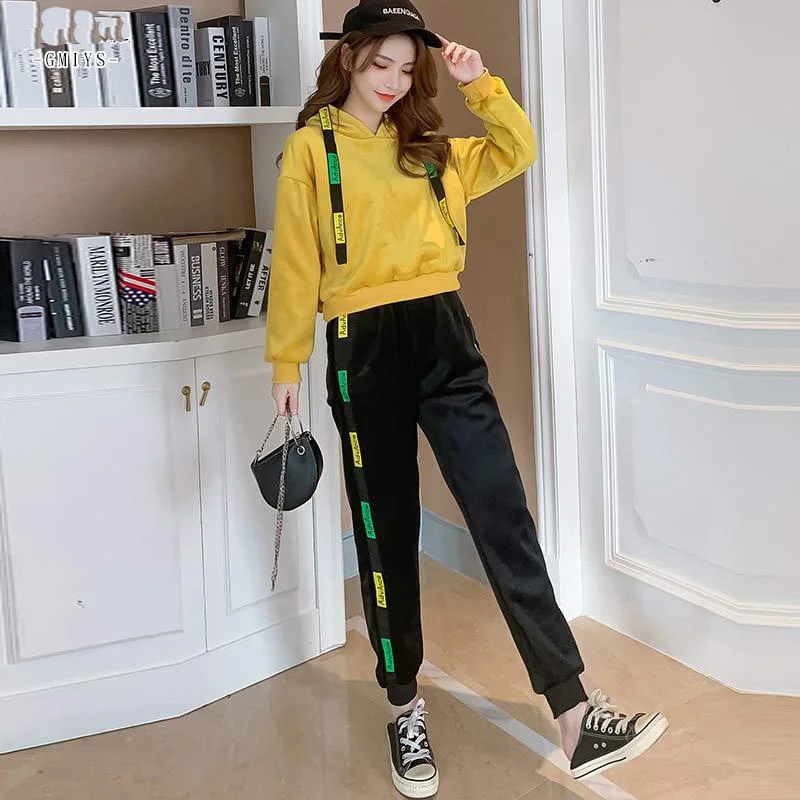 2022 Winter New Double-sided Velvet Suit Women's New Loose Casual Sportswear Plush Thickened Hooded Sweater Two-piece Set