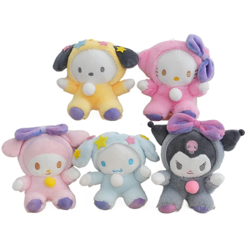 

10 шт./лот Sanrio Cinnamoroll плюшевая игрушка кулон 12 см аниме мелодия плюшевая кукла брелок рюкзак кулон для девочки подарок на день рождения