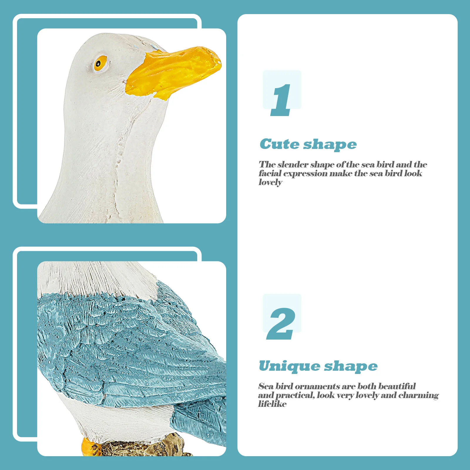 

Ornaments for Living Room Desktop Bird Decor Statue Home Decorations Blue Craft Resin Figurine