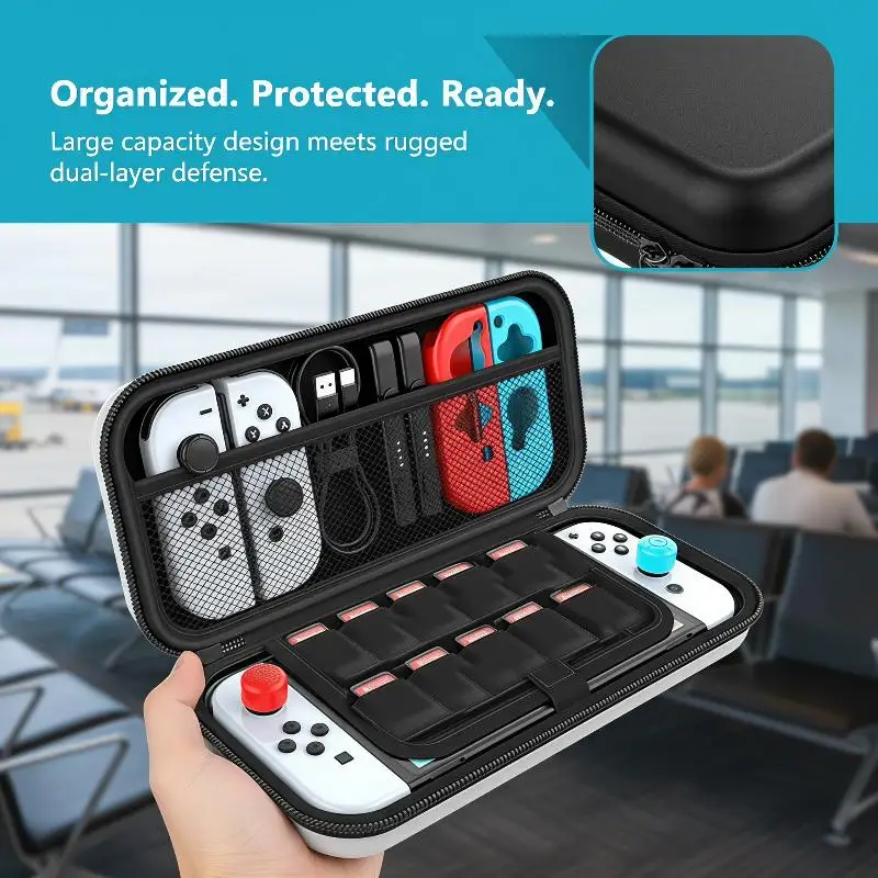 Lightweight Large Capacity Waterproof Switch 1 Portable Carrying Case Console Accessory Protection Car Bag EVA MultiColor