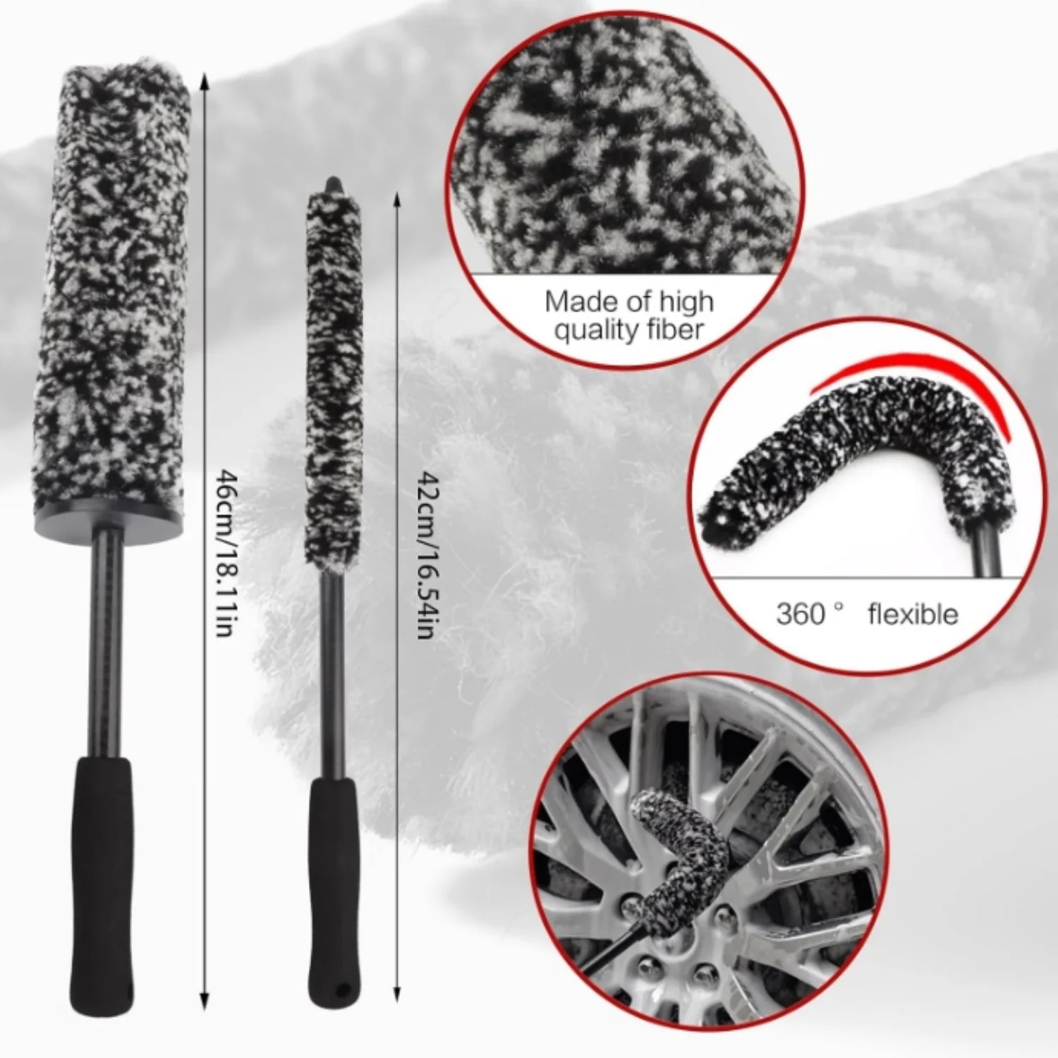 Car Wheel Tire Rim Cleaning Brush Kit Multifunctional Auto Detailing Tools for Truck SUV Motorcycle