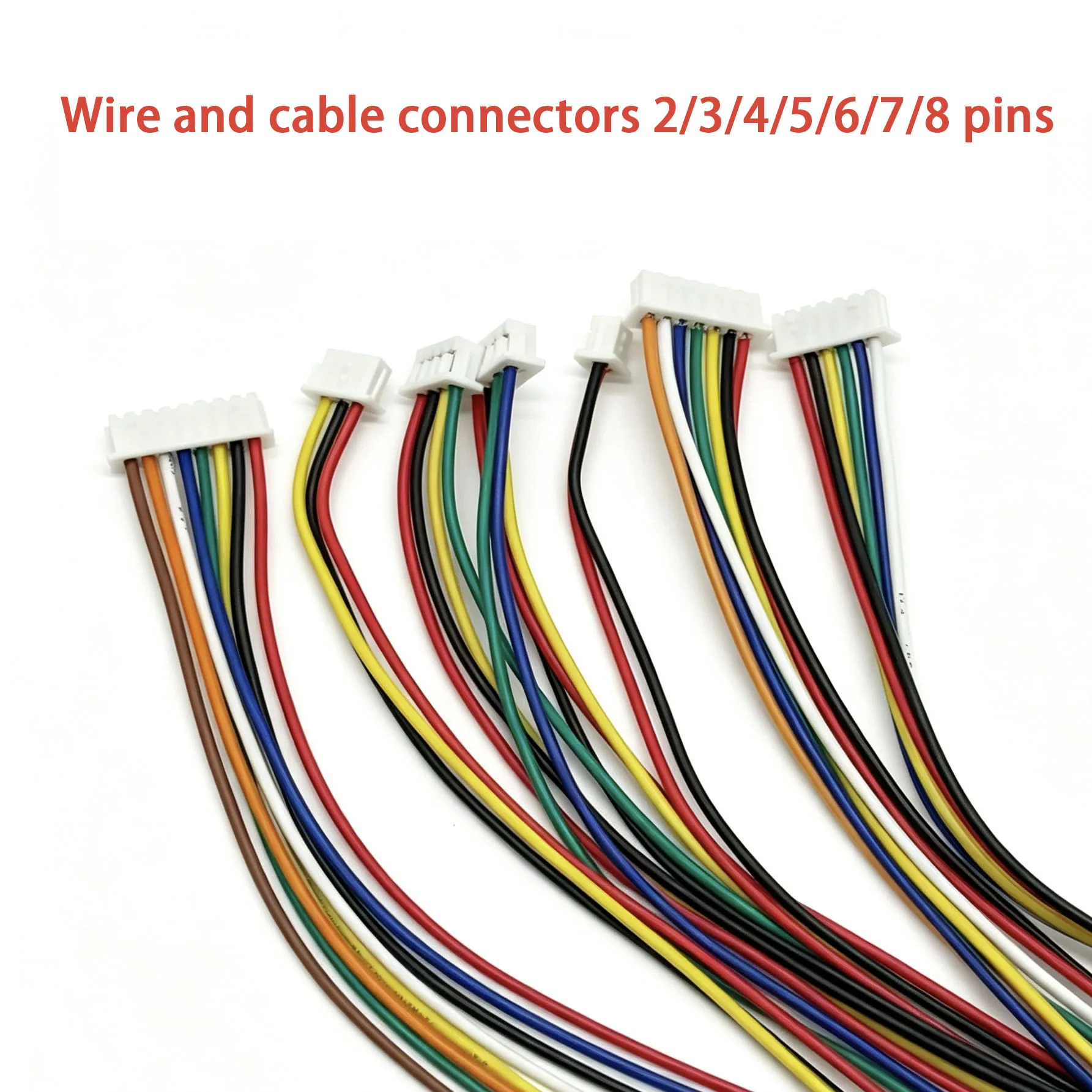 100PCS  Wire Cable Connector 2/3/4/5/6/7/8Pin 1.0MM Pitch Plug 10CM Wire Length 28AWG