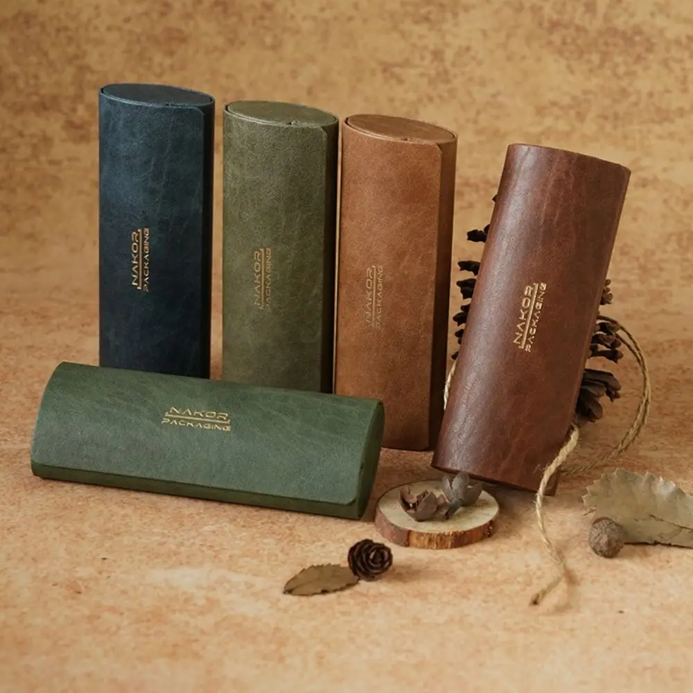 

Simple PU Leather Sunglasses Storage Box Solid Color Rectangle Glasses Case Sun Glasses Pouch Men Women