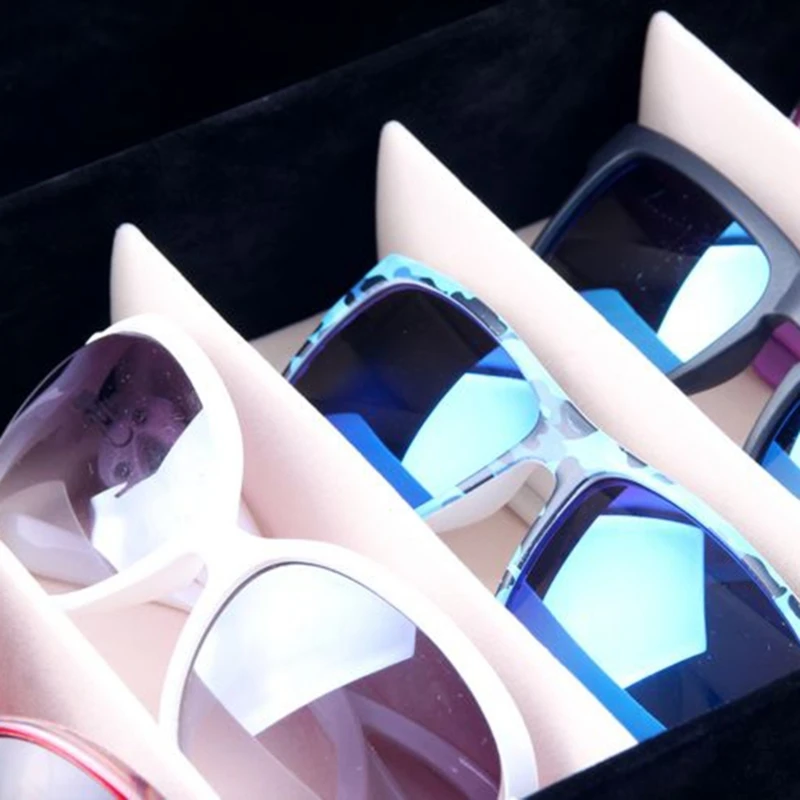 8 Slot Glasses Storage Box Display Box Household Sunglasses Rack Holder for Bedroom School Office Tabletop Container