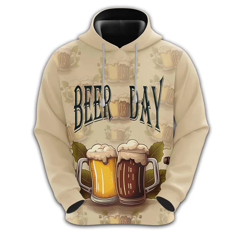 New Fashion Beer Cup Festival 3D Print Hoodie Men Casual Funny Pullover Long Sleeve Clothing High Quality Streetwear Sweatshirt