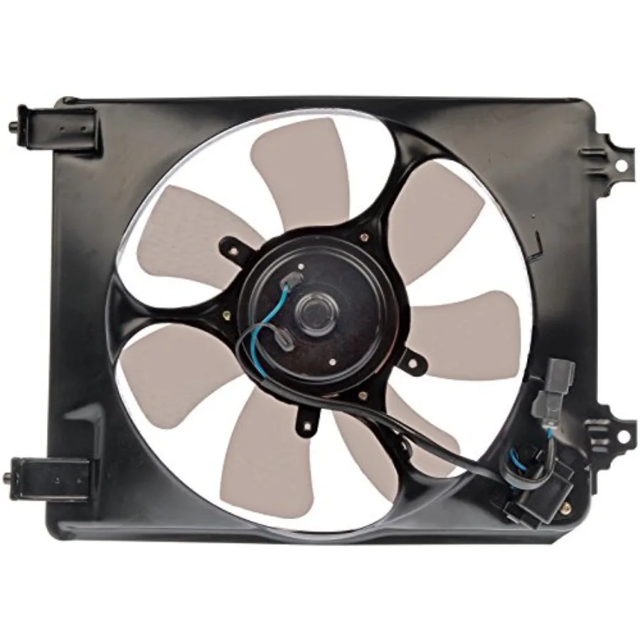 

A/C Condenser Fan Assembly for Honda vehicles, durable plastic housing, black finish, direct-fit replacement with optimized air