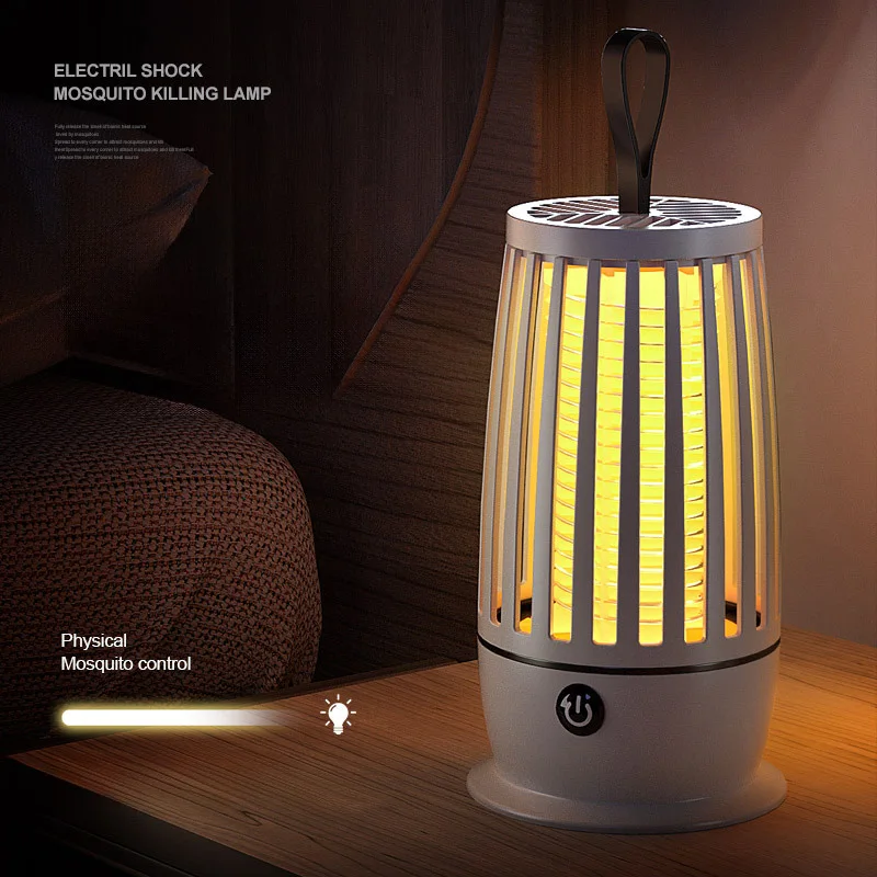 USB recarregável Bug Zapper Trap Lamp, Electric Fly Catcher, Luz noturna para casa, Quarto, Acampamento ao ar livre