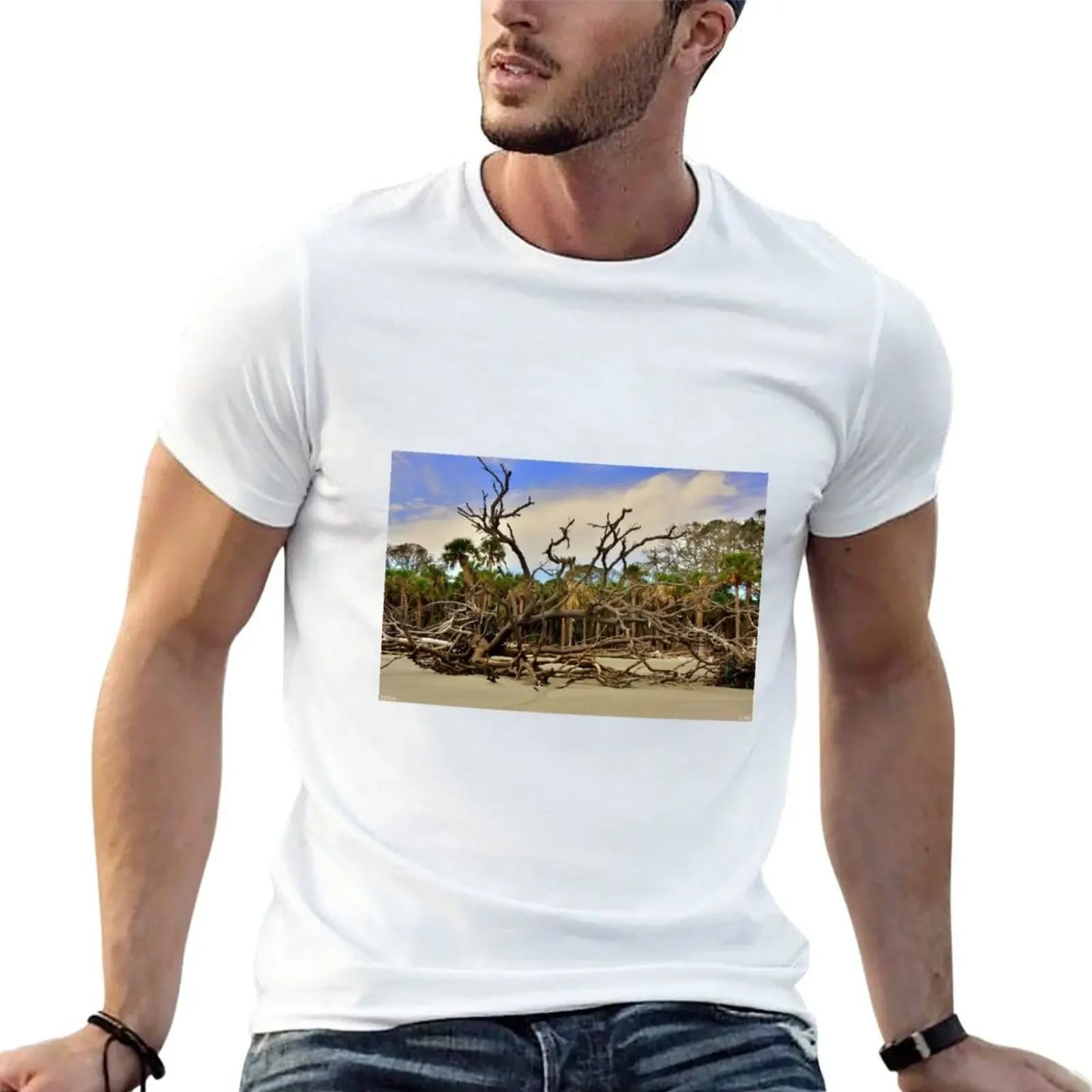 Hunting Island Driftwood Beach Beaufort SC T-Shirt plus size tops customs design your own mens tall t shirts