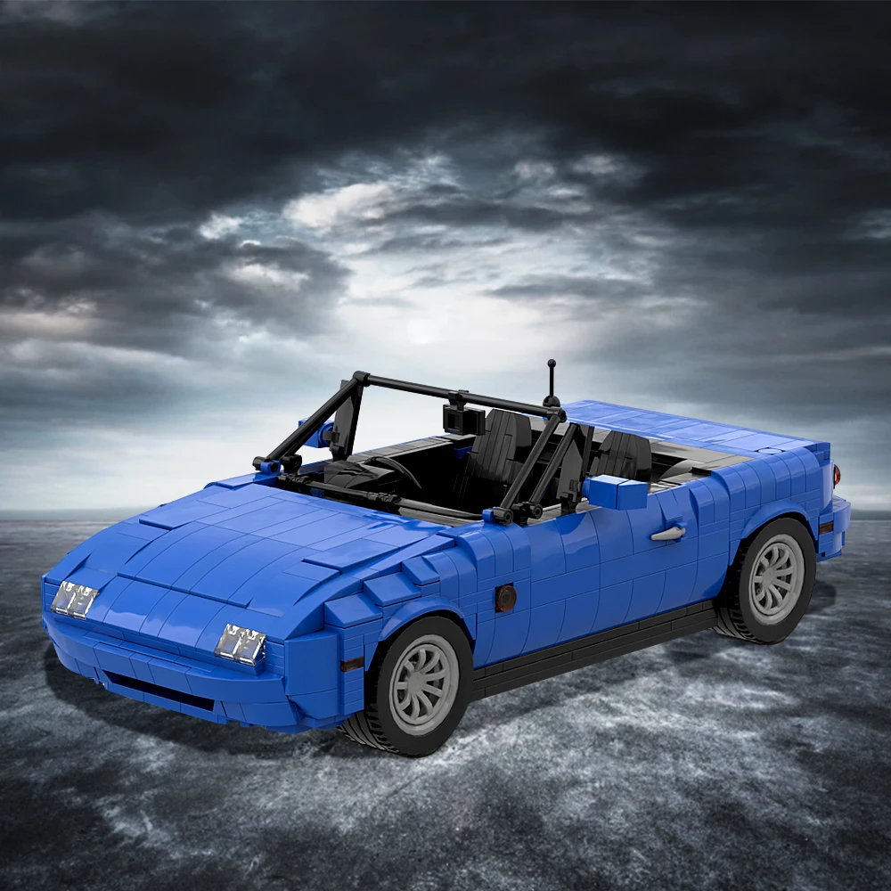 MOC Mazdaed MX-5 Car Building Blocks Classic 1989 Eunos Roadster Blue MX-5 Roadster Car Model Bricks Kids Birthday Gifts Toys