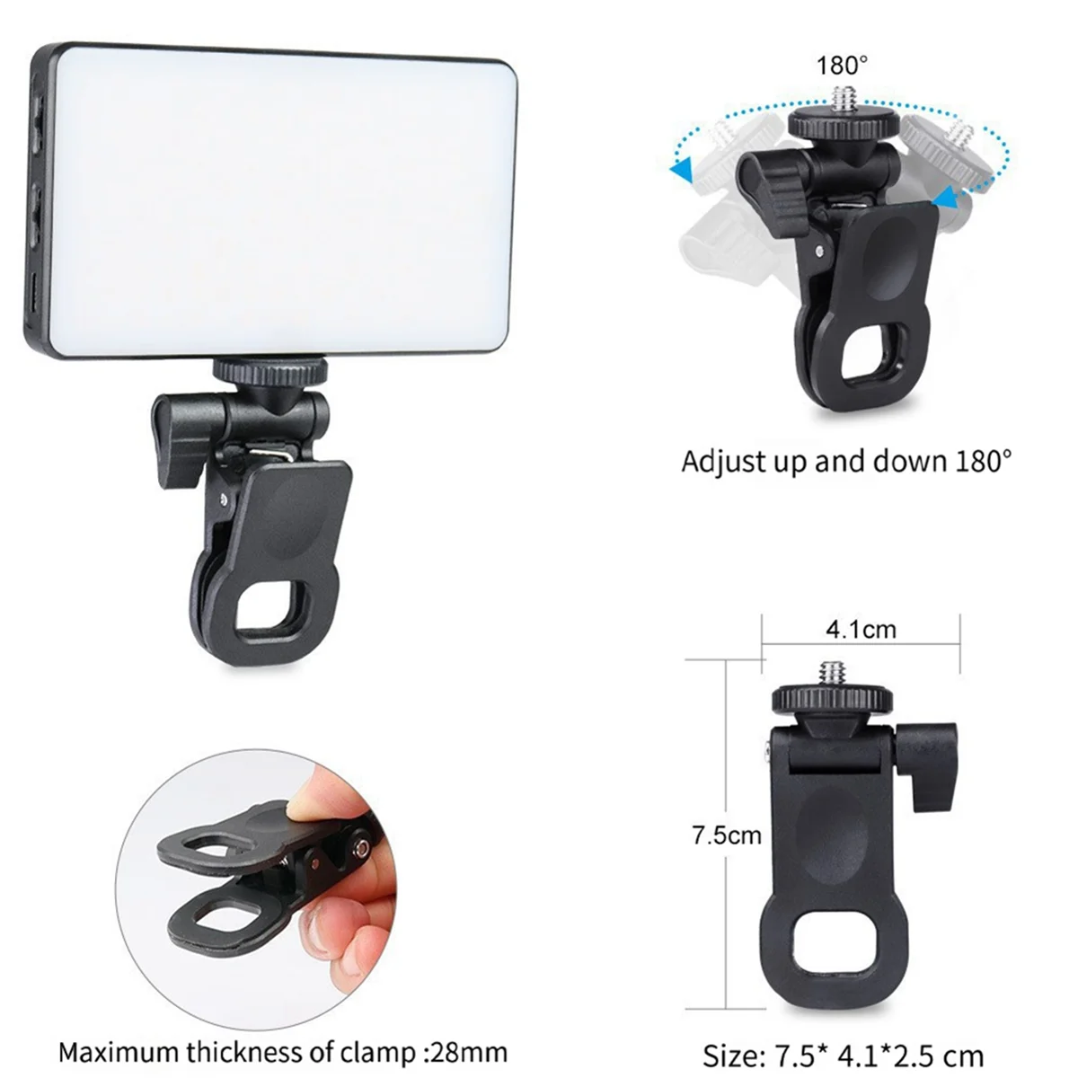 A43I! RGB LED Phone Selfie Light 3000Mah Battery Rechargeable Video Fill Light Portable 3 Lighting Mode Video Light
