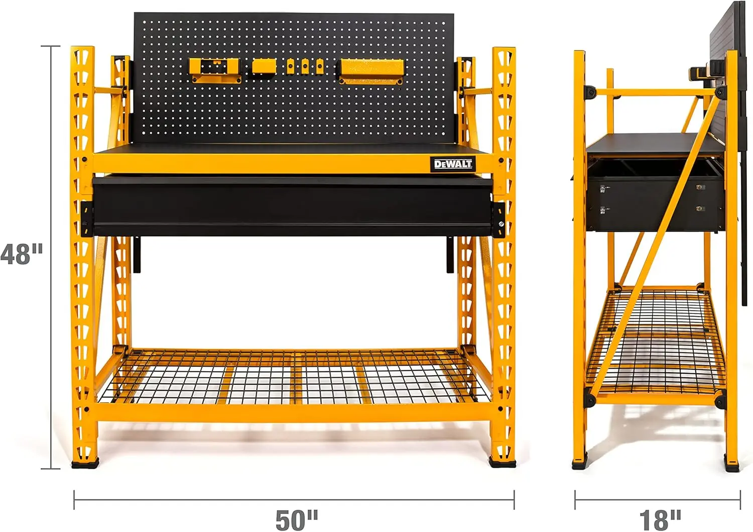 2-Shelf Industrial 4- Carbon Steel Foot Storage Rack Work Station Kit (Dxst3000Wb)